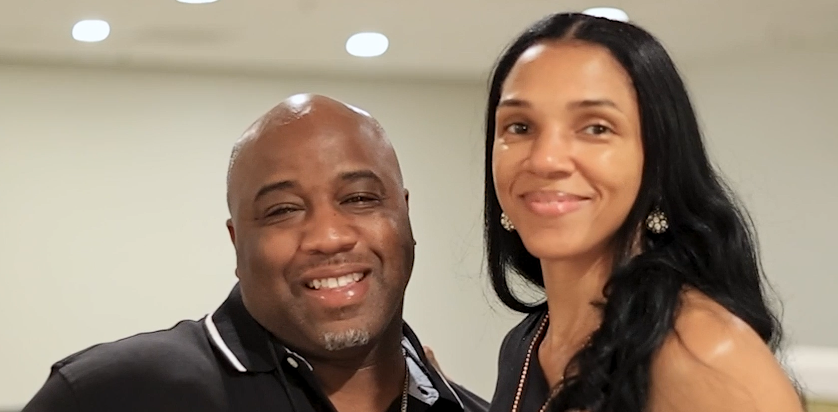 Couple smiling at the convention